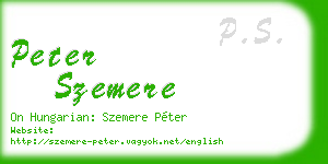 peter szemere business card