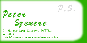 peter szemere business card